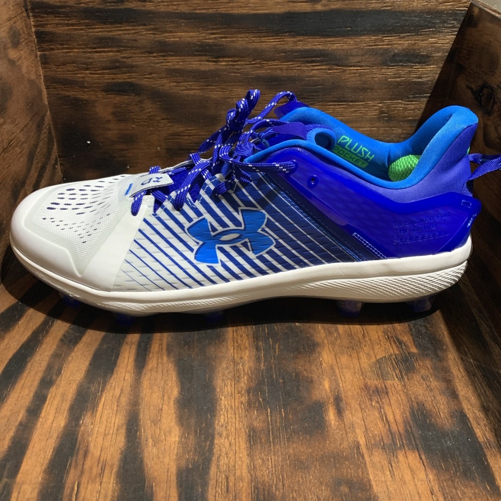 Under Armour Yard Low MT TPU Baseball Cleats Mens Size 16 Blue 3025591-400